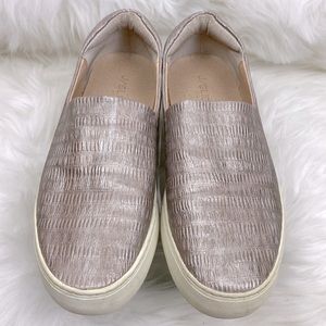 J Slides NYC Slip-On Loafer Shoes Sneakers Metallic Taupe Women Size 7